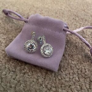 Silver Diamond Earrings
